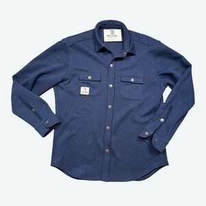 Icelandic Skis Quilted Outdoor Shacket Button Down Shirt Blue Men's Size Medium